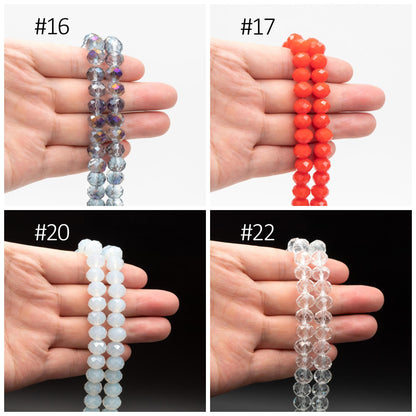 65 beads Rondelle Crystal Glass Faceted beads 8x10mm (BZ10)