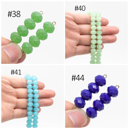 65 beads Rondelle Crystal Glass Faceted beads 8x10mm (BZ10)