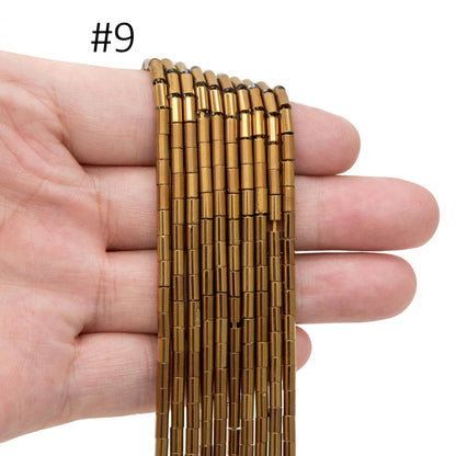 70pcs Sparkly Tube Glass beads 5x3mm, Crystal Stick beads, Multi Smooth Colors to Choose (TS-135)