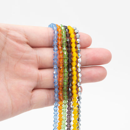 115pcs Crystal BiCone Faceted 4mm Glass Beads (LZ-04)