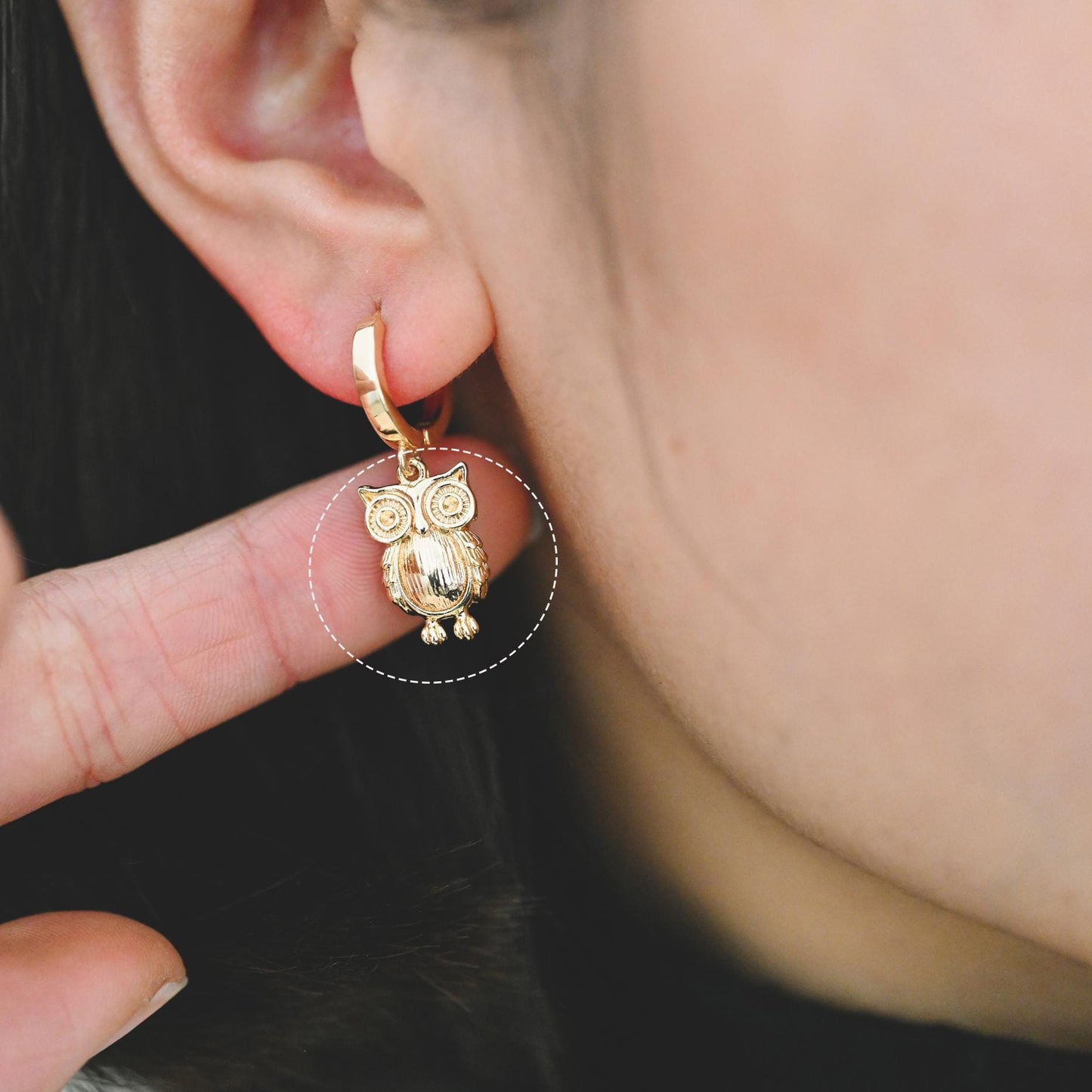 10pcs Gold Owl Charms , Real Gold plated Brass, Cute Owl Pendants (GB-176)