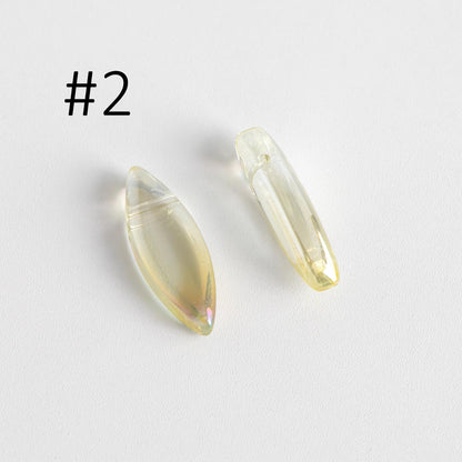 Faceted Glass Unique Beads, Marquise Crystal beads 22mm, Sparkly Champagne/ Sparkly Yellow (GM-036)/ 30 beads