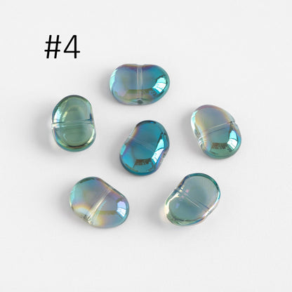 30pcs Crystal Glass Smooth Bean Beads 16mm, Sparkly Multi Colors (GM-028)