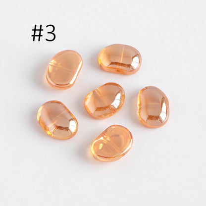 30pcs Crystal Glass Smooth Bean Beads 16mm, Sparkly Multi Colors (GM-028)