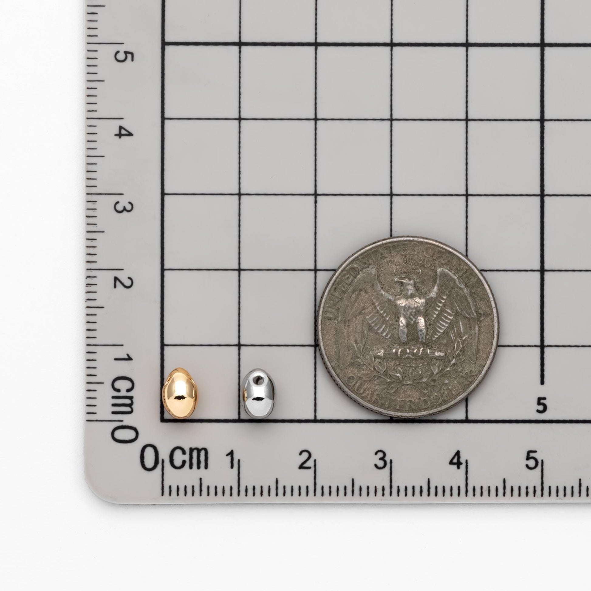 10pcs Gold/ Silver Oval Spacer Beads, Rice Shape Beads, Spacer Beads, Bulk Beads, Jewelry Making Supplies Wholesale (GB-4667)