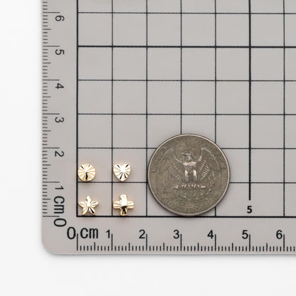 10pcs Gold Round Coin/ Heart/ Star/ Cross Spacer Beads , Real Gold plated Brass Spacer Beads (GB-1785)
