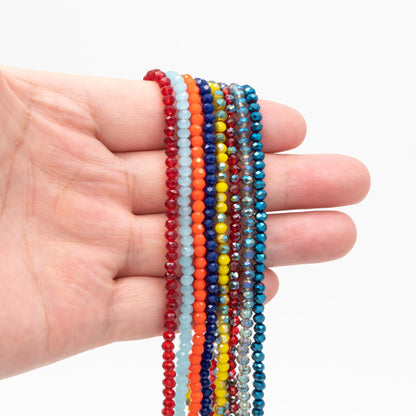 Crystal Glass Rondelle Faceted Tiny beads 2x3mm (#BZ03) (strand of 120 beads)