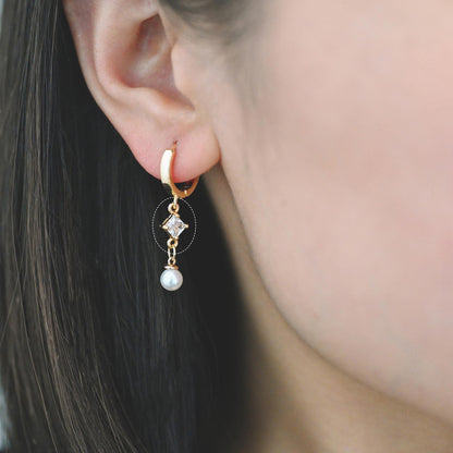 10pcs CZ Pave Rhombus Charm Connectors , Real Gold/ Rhodium plated Brass, Square Geometric Charm Pendants (GB-503)