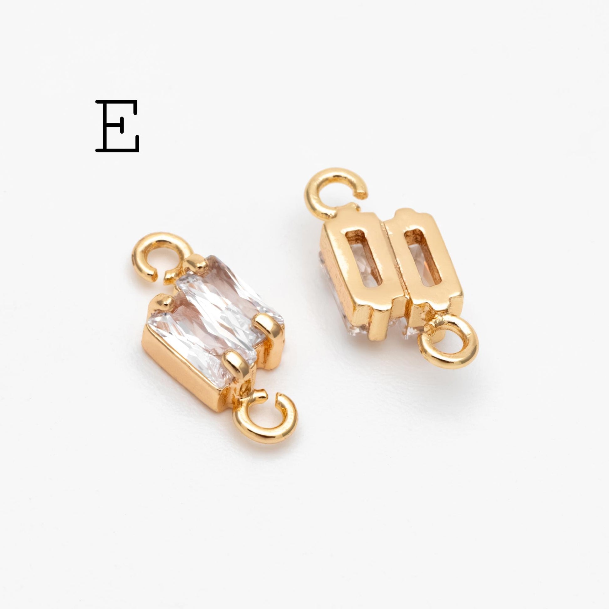 10pcs CZ pave Gold Bow Knot/ Rectangle/ Marquise Connector , Gold Plated Geometric Connector Charms (GB-2947)