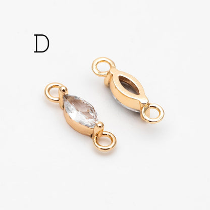 10pcs CZ pave Gold Bow Knot/ Rectangle/ Marquise Connector , Gold Plated Geometric Connector Charms (GB-2947)