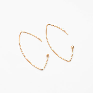 10pcs Gold plated Brass Ear Hooks 42x20mm, Simple Earwires Earring Components (GB-947-D)