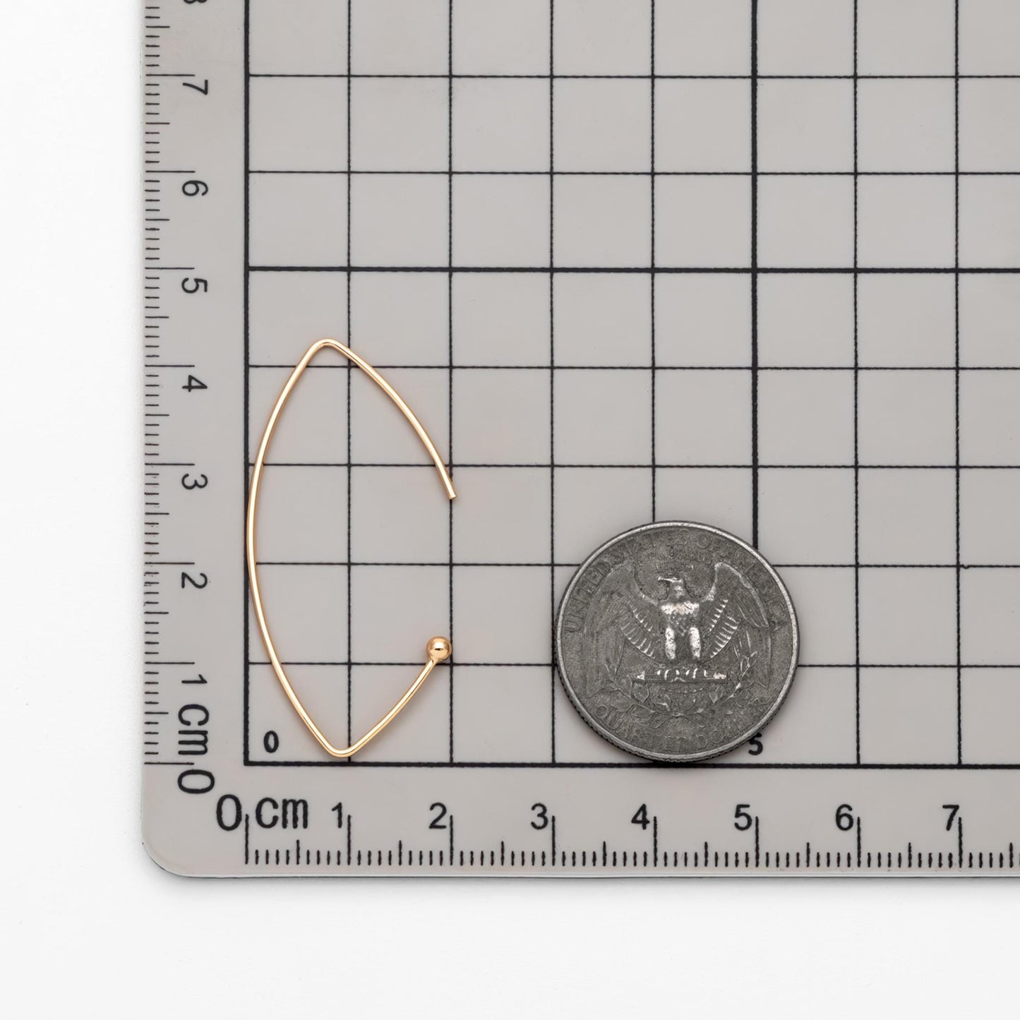 10pcs Gold plated Brass Ear Hooks 42x20mm, Simple Earwires Earring Components (GB-947-D)