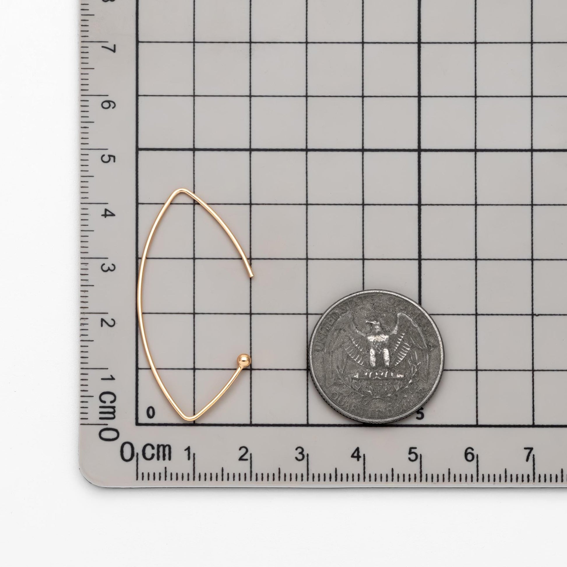 10pcs Gold plated Brass Ear Hooks 42x20mm, Simple Earwires Earring Components (GB-947-D)