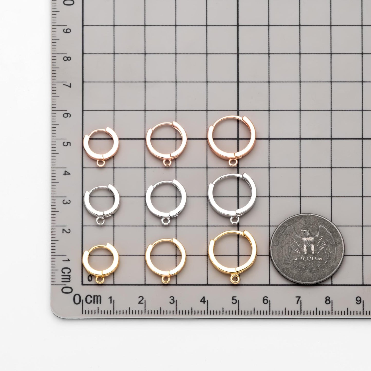 10pcs Round Hoop Earrings 12/ 14 /16mm, Gold/ Silver/ Rose Gold, Huggie Earring Findings, Leverback Earwire Hooks Wholesale (GB-989)