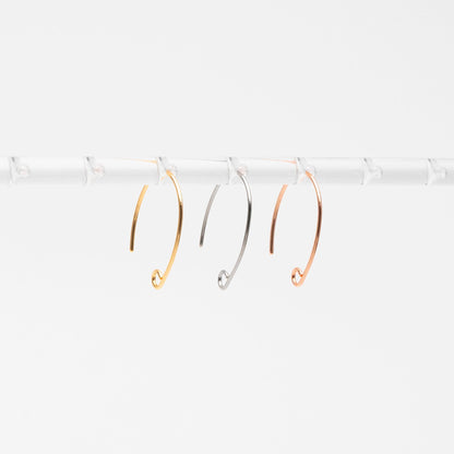 10pcs Gold/ Silver/ Rose Gold Brass Ear Hooks 20x14mm, Simple Earwires Earring Components (GB-947)