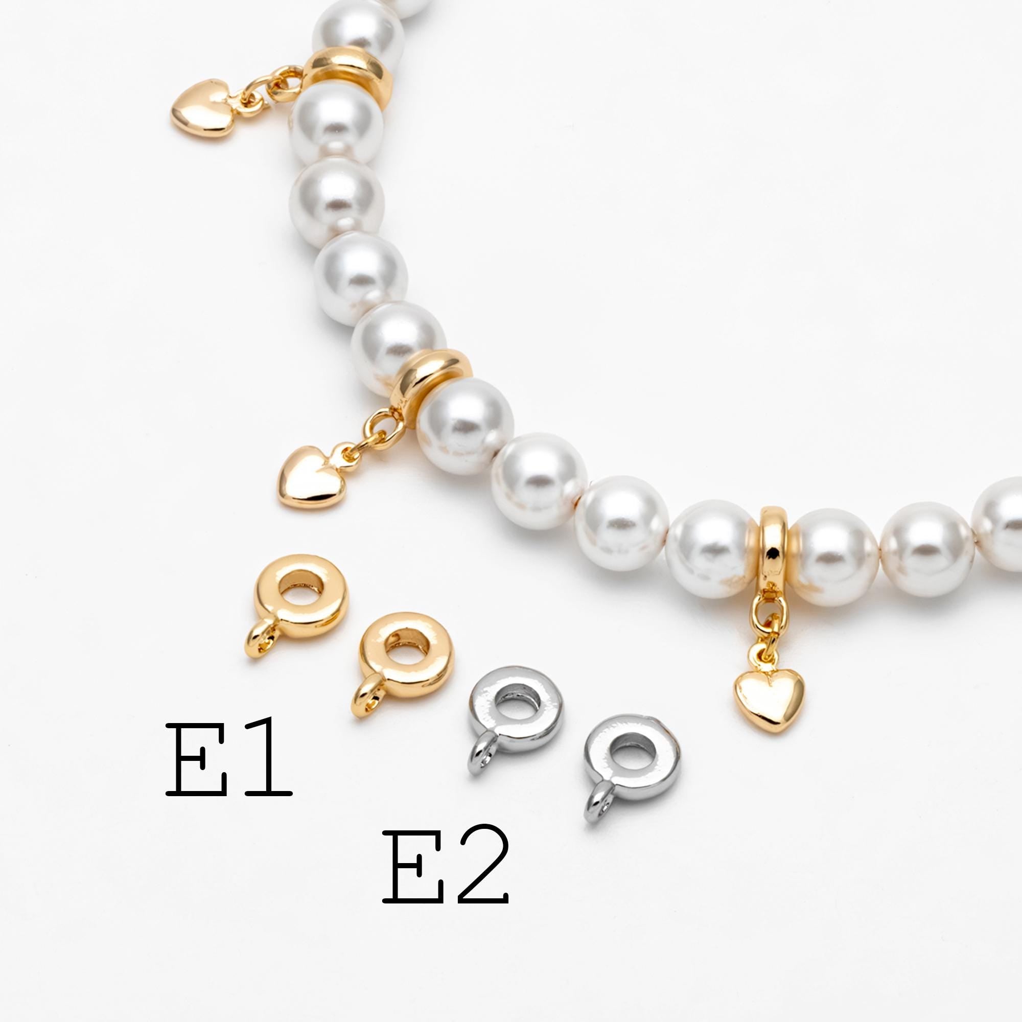 10pcs Gold/ Silver Bail Beads, Bail Charm Holder Spacer with Loop, Tube Bails, Cord Bails, Slider Bails, Spacer Ring (GB-1328)