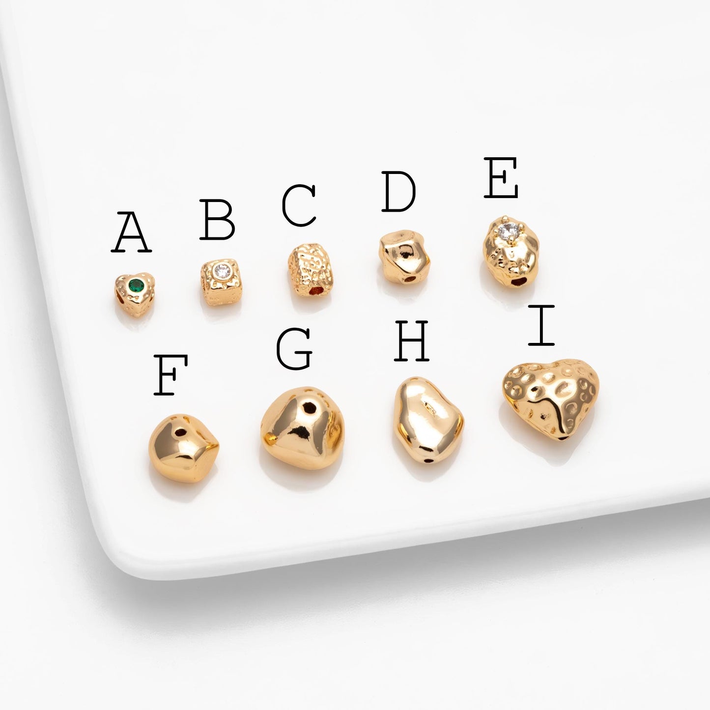 10pcs Gold Spacer Beads, Gold plated Brass, Jewelry Making, Diy Material, Jewelry Supplies (GB-2956)