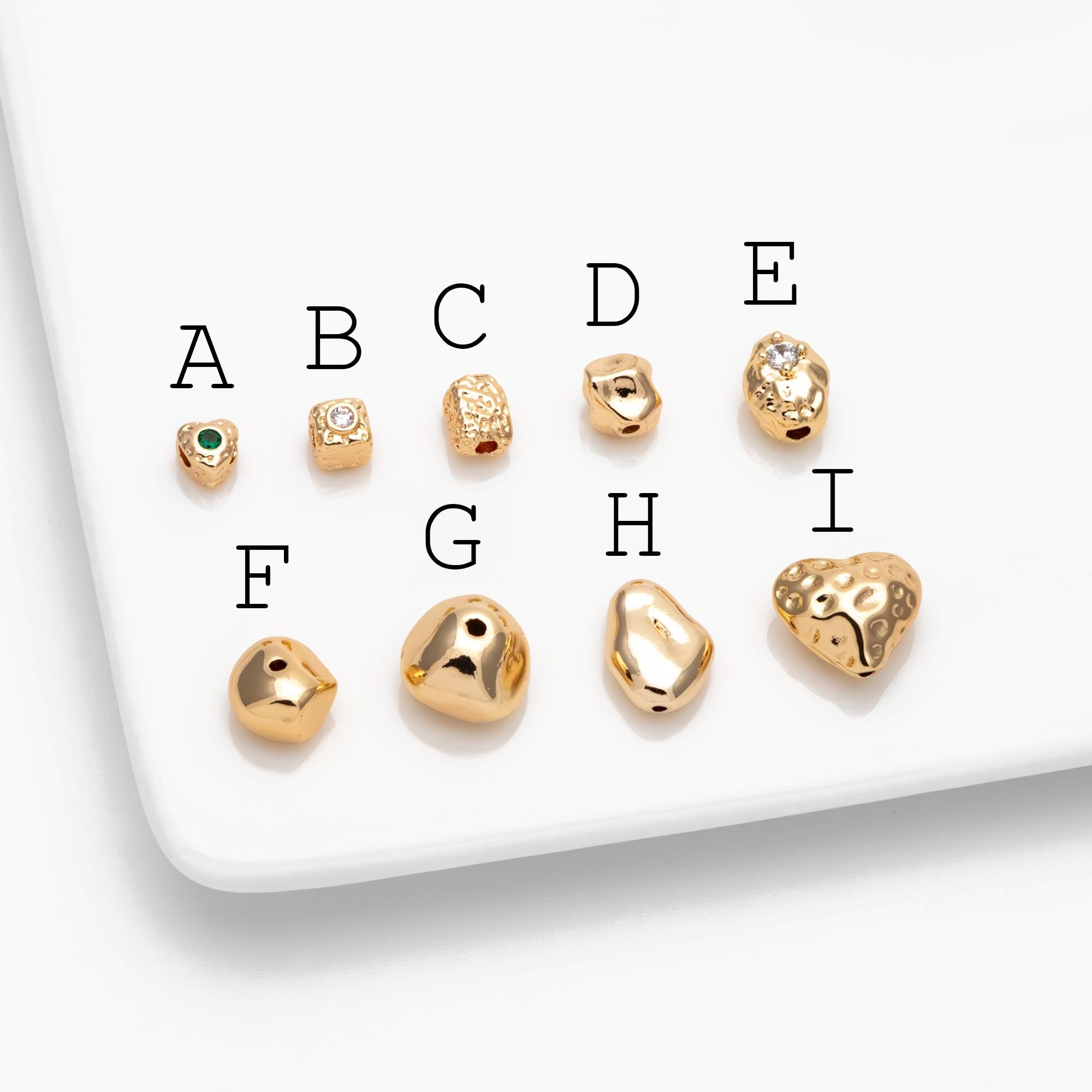 10pcs Gold Spacer Beads, Gold plated Brass, Jewelry Making, Diy Material, Jewelry Supplies (GB-2956)