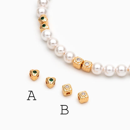 10pcs Gold Spacer Beads, Gold plated Brass, Jewelry Making, Diy Material, Jewelry Supplies (GB-2956)