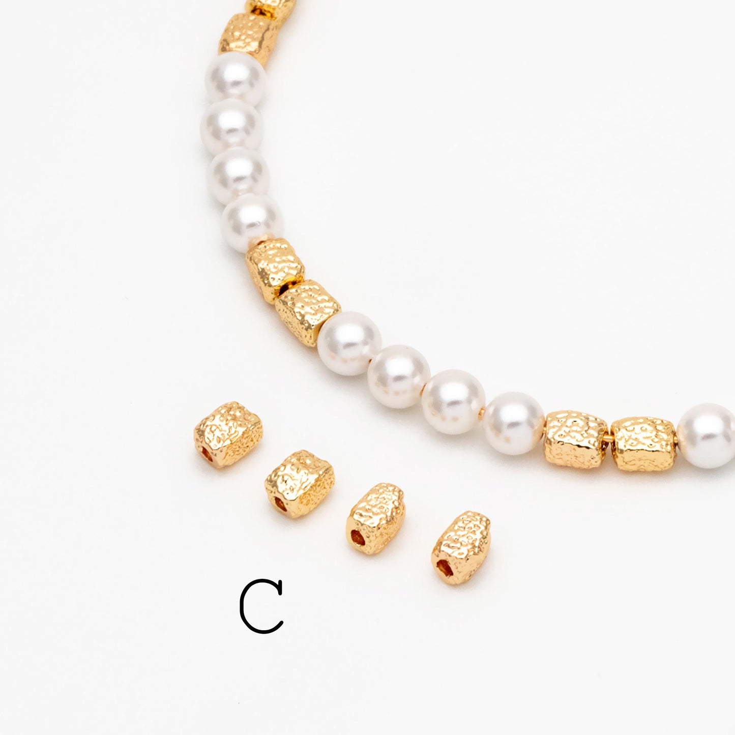 10pcs Gold Spacer Beads, Gold plated Brass, Jewelry Making, Diy Material, Jewelry Supplies (GB-2956)