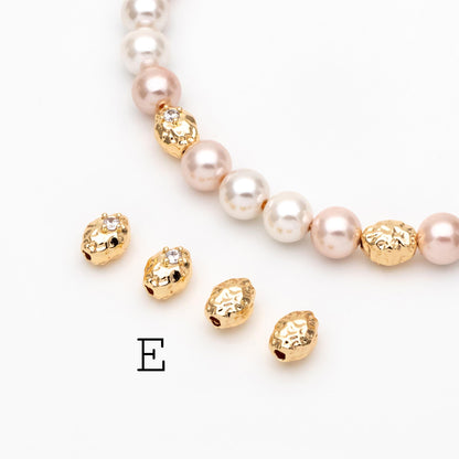 10pcs Gold Spacer Beads, Gold plated Brass, Jewelry Making, Diy Material, Jewelry Supplies (GB-2956)