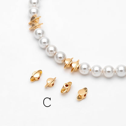 10pcs Gold/ Silver Spacer Beads, Gold/ Rhodium plated Brass Spacer Beads, Celestial Beads (GB-2964)