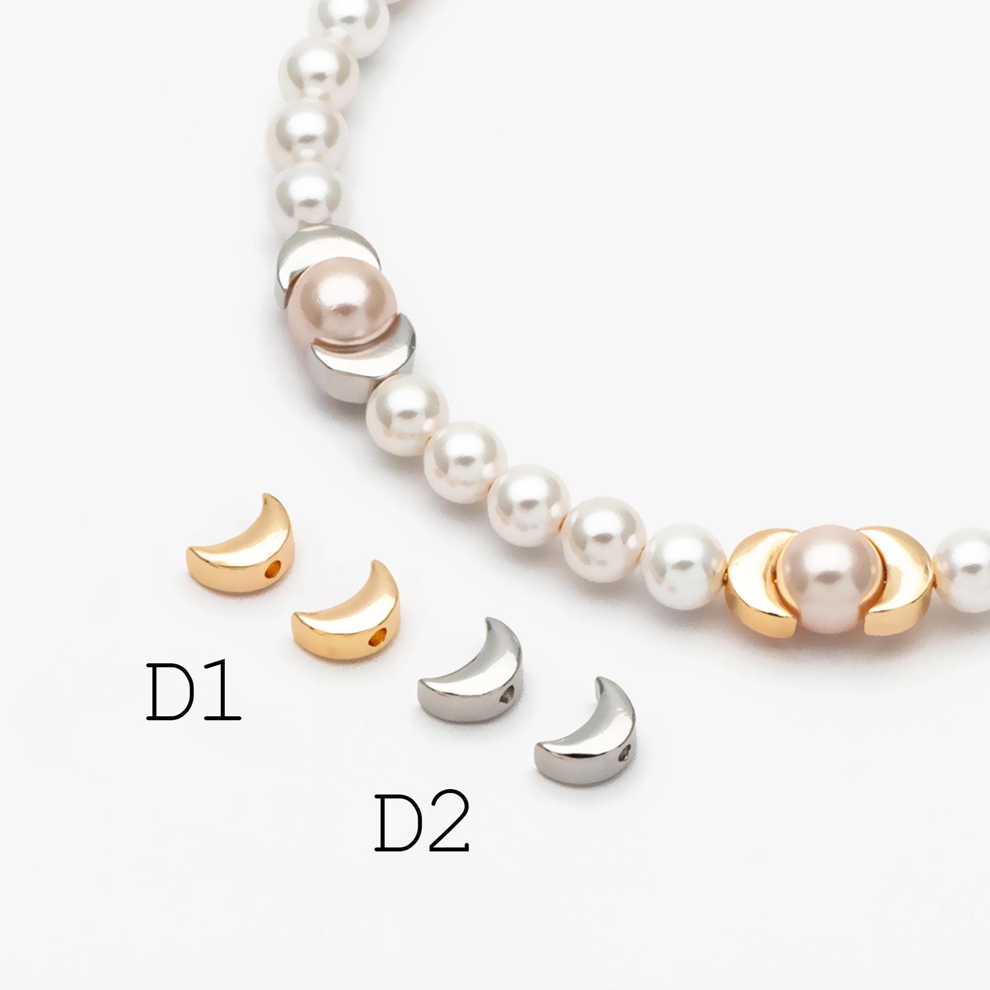 10pcs Gold/ Silver Spacer Beads, Gold/ Rhodium plated Brass Spacer Beads, Celestial Beads (GB-2964)