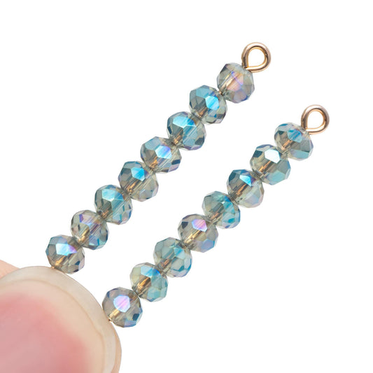 Faceted Rondelle Glass Crystal Beads Green 3x4mm-BZ04-82 / 140Pcs