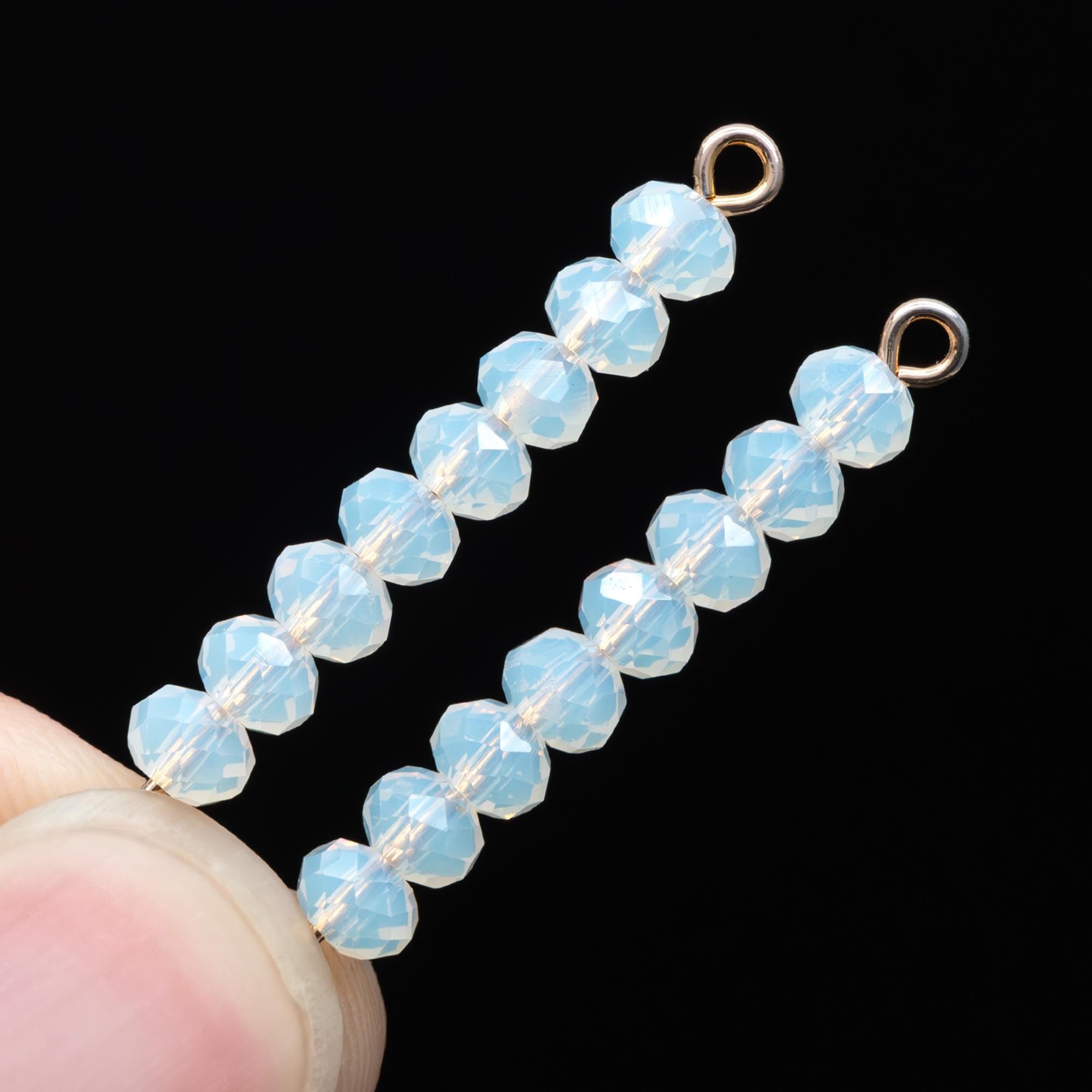 Rondelle Crystal Glass Faceted beads Opalite 3x4mm- (BZ04-52) / 145Pcs