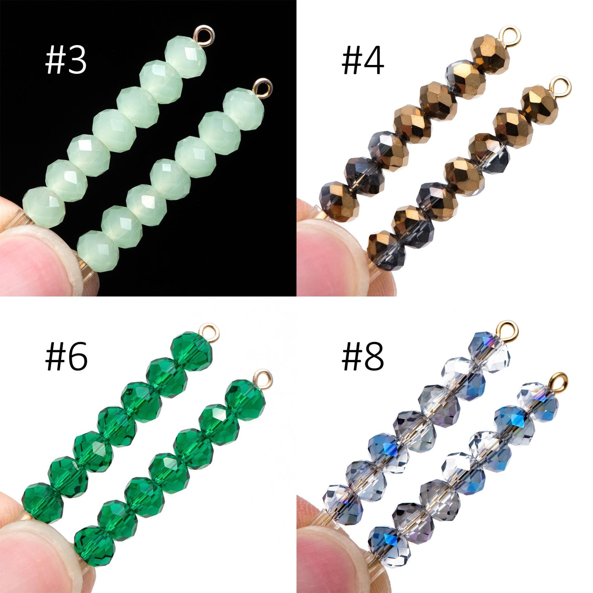 80 Beads Rondelle Crystal Glass Faceted Beads 4x6mm -(BZ06)