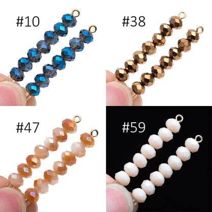 80 Beads Rondelle Crystal Glass Faceted Beads 4x6mm -(BZ06)