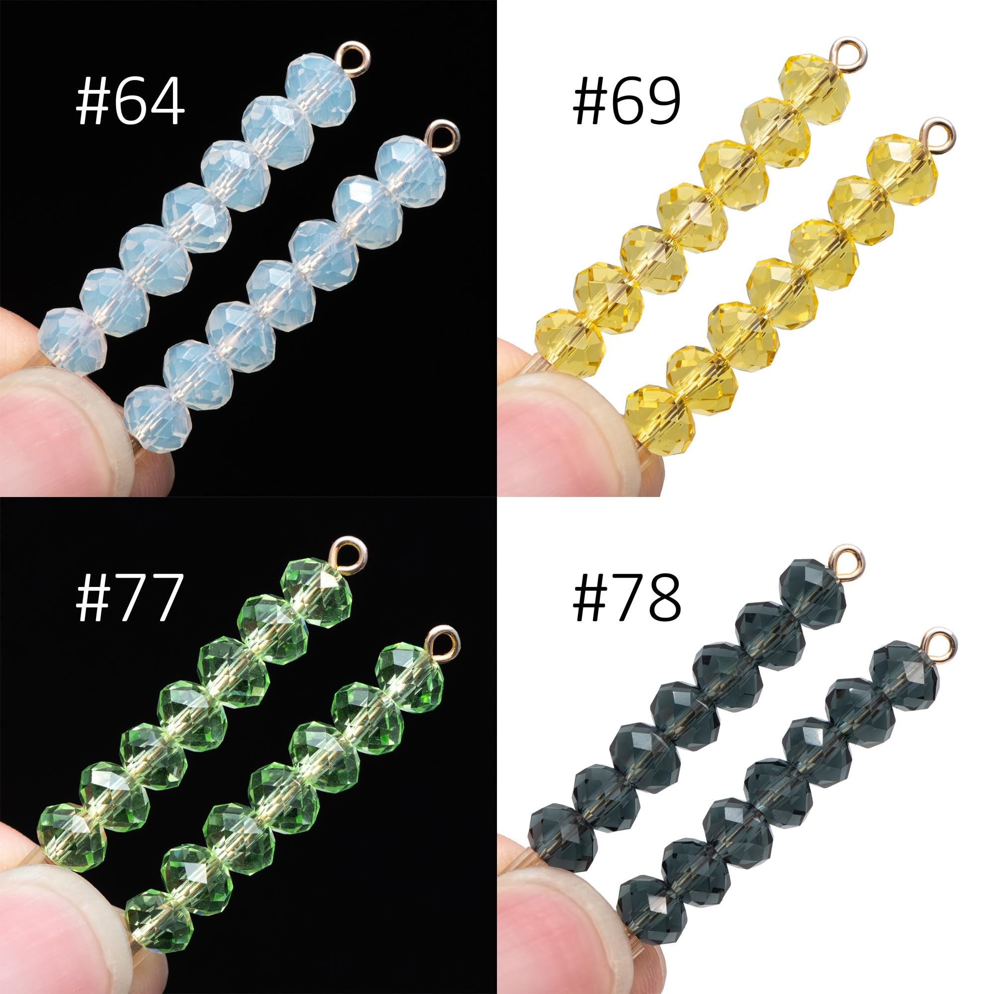 80 Beads Rondelle Crystal Glass Faceted Beads 4x6mm -(BZ06)