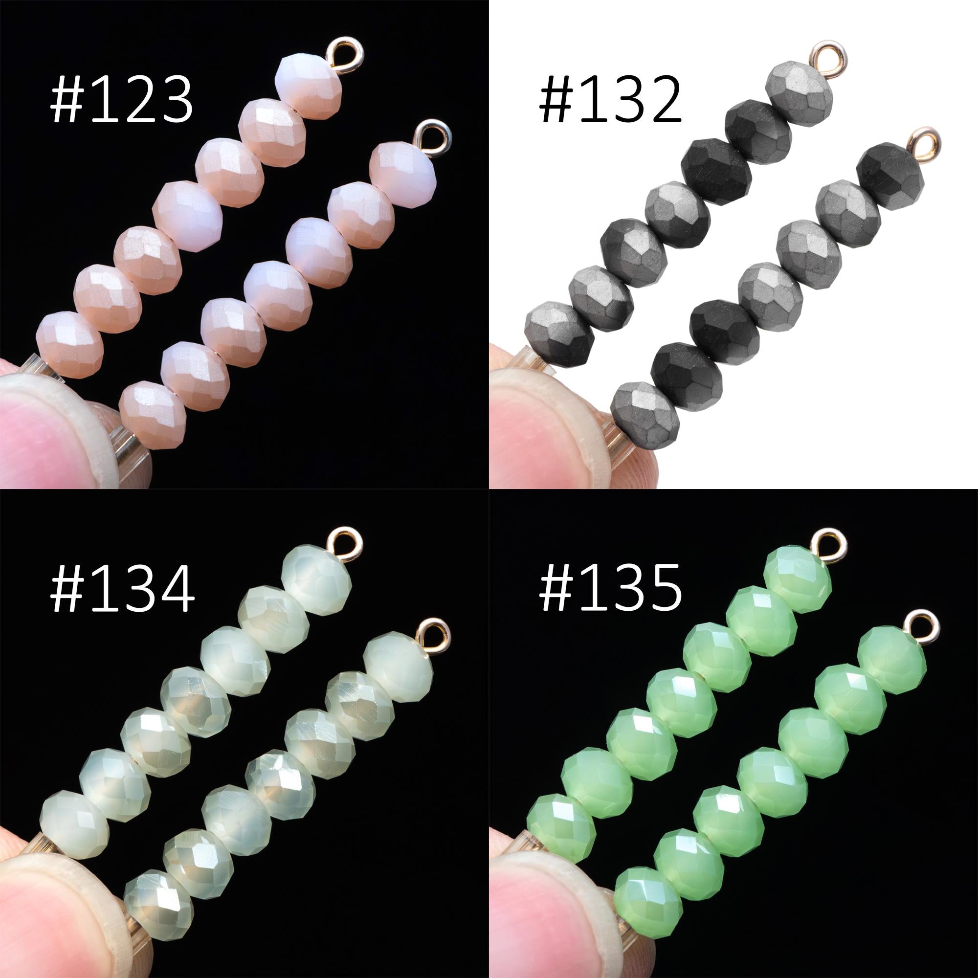 80 Beads Rondelle Crystal Glass Faceted Beads 4x6mm -(BZ06)