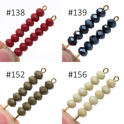 80 Beads Rondelle Crystal Glass Faceted Beads 4x6mm -(BZ06)