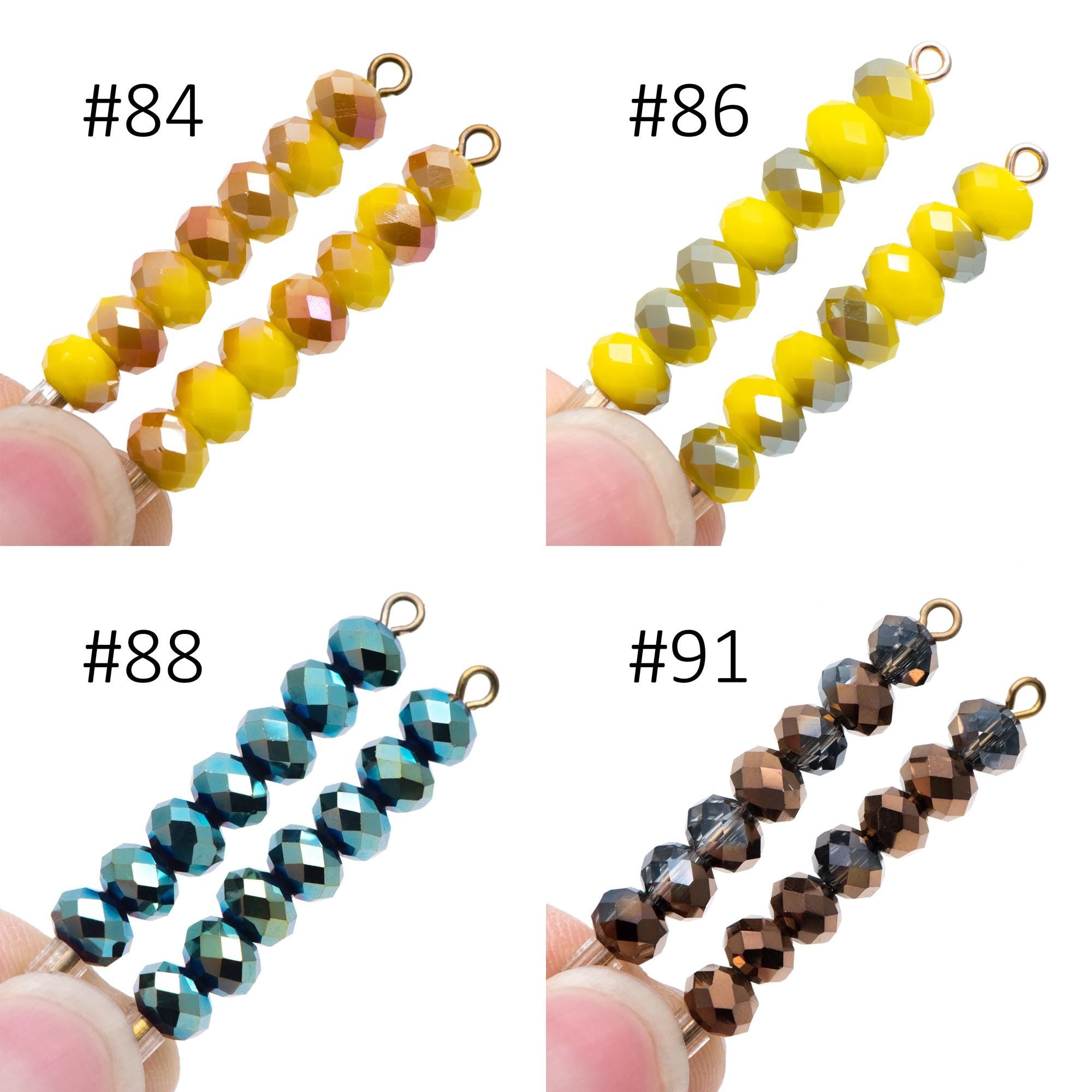 80 Beads Rondelle Crystal Glass Faceted Beads 4x6mm -(BZ06)