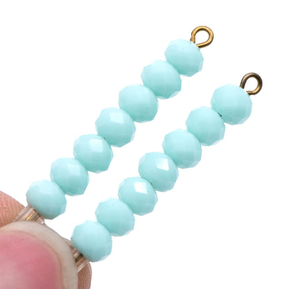 Crystal Glass Faceted Rondelle beads 4x6mm, Baby Blue -(BZ06-161)/ 95pcs