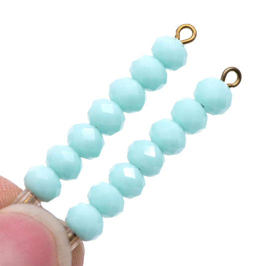 Crystal Glass Faceted Rondelle beads 4x6mm, Baby Blue -(BZ06-161)/ 95pcs