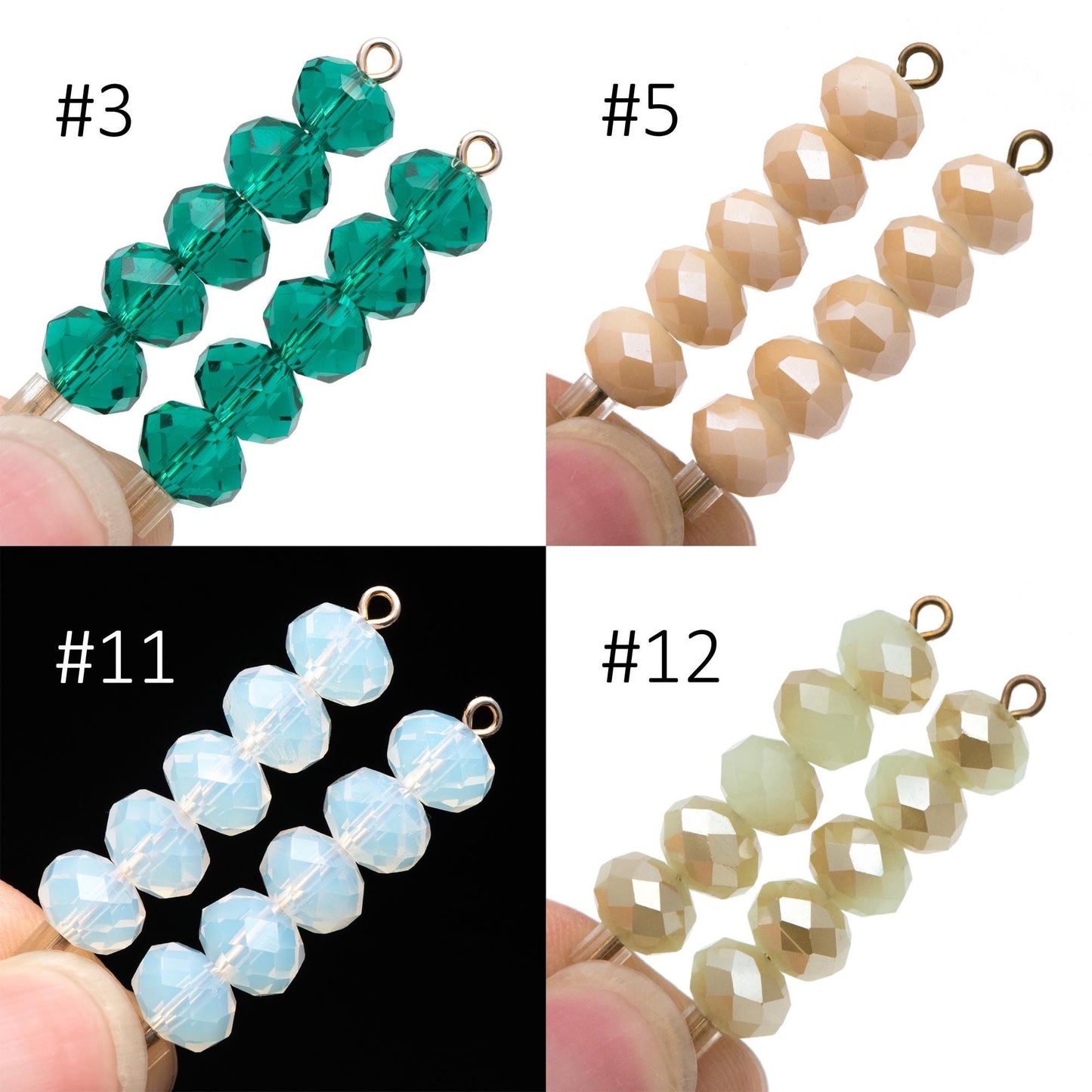 65 beads- Faceted Glass Crystal Rondelle Beads,6x8mm (BZ08)