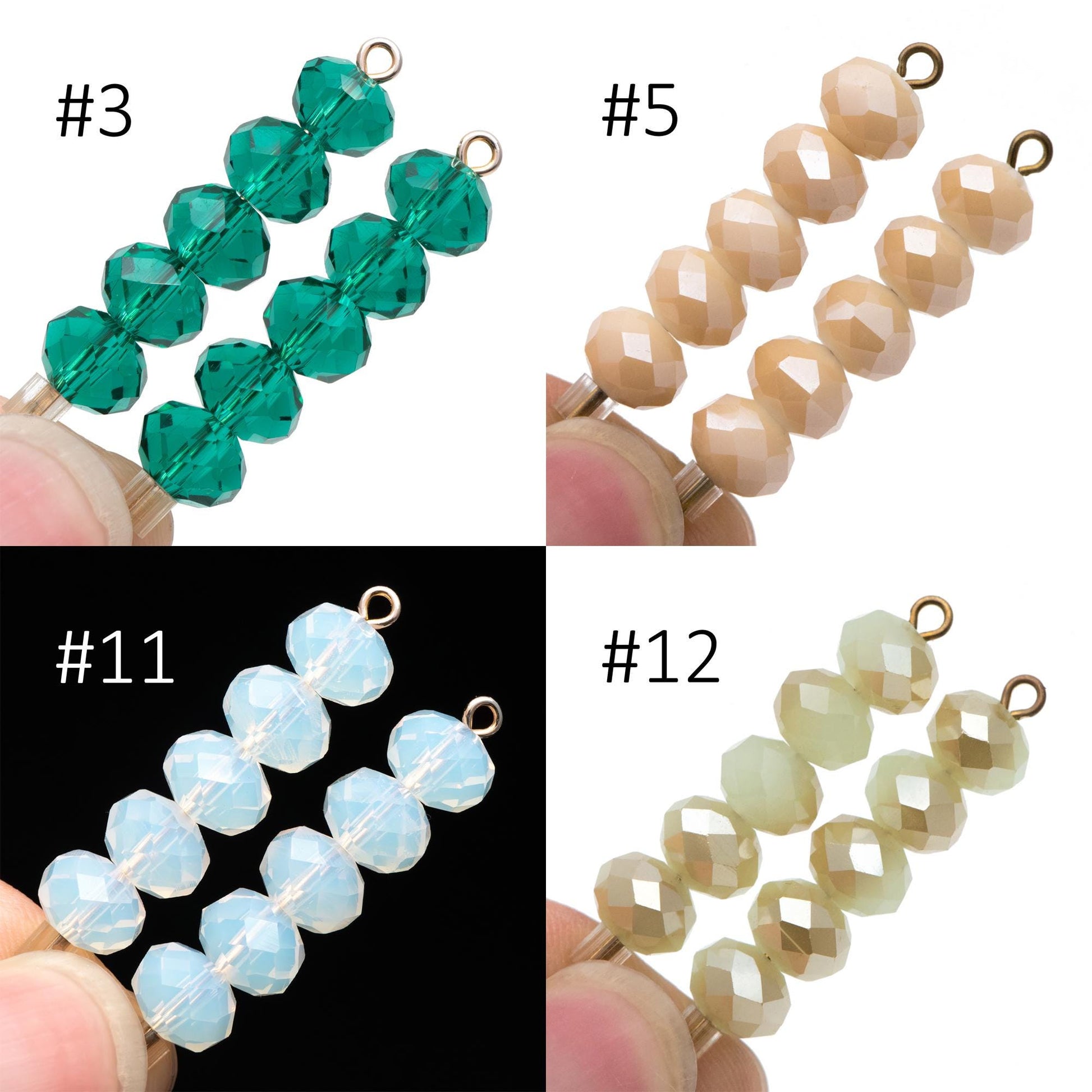 65 beads- Faceted Glass Crystal Rondelle Beads,6x8mm (BZ08)