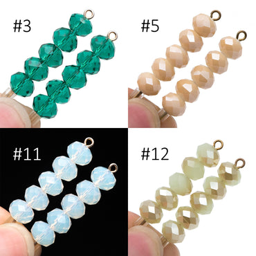 65 beads- Faceted Glass Crystal Rondelle Beads,6x8mm (BZ08)