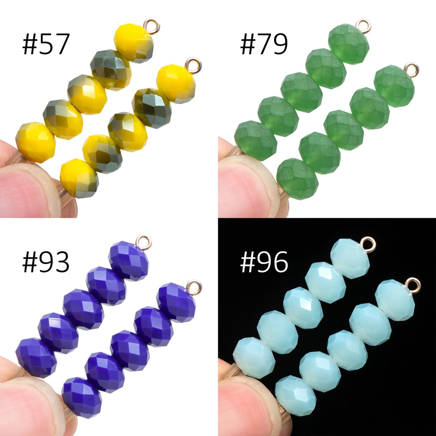 65 beads- Faceted Glass Crystal Rondelle Beads,6x8mm (BZ08)