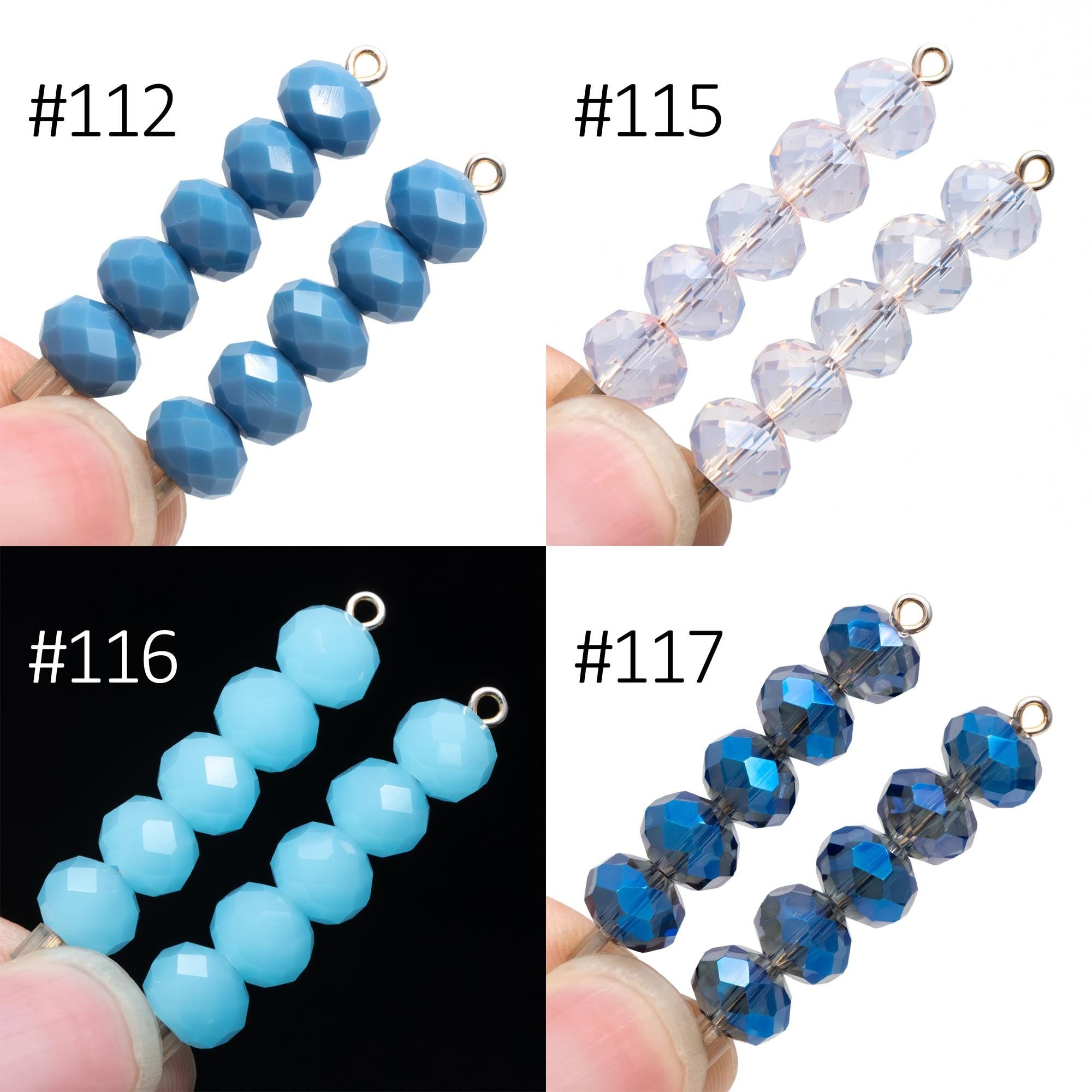 65 beads- Faceted Glass Crystal Rondelle Beads,6x8mm (BZ08)