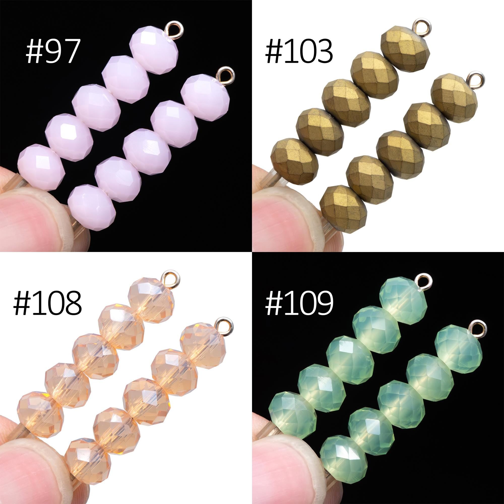 65 beads- Faceted Glass Crystal Rondelle Beads,6x8mm (BZ08)