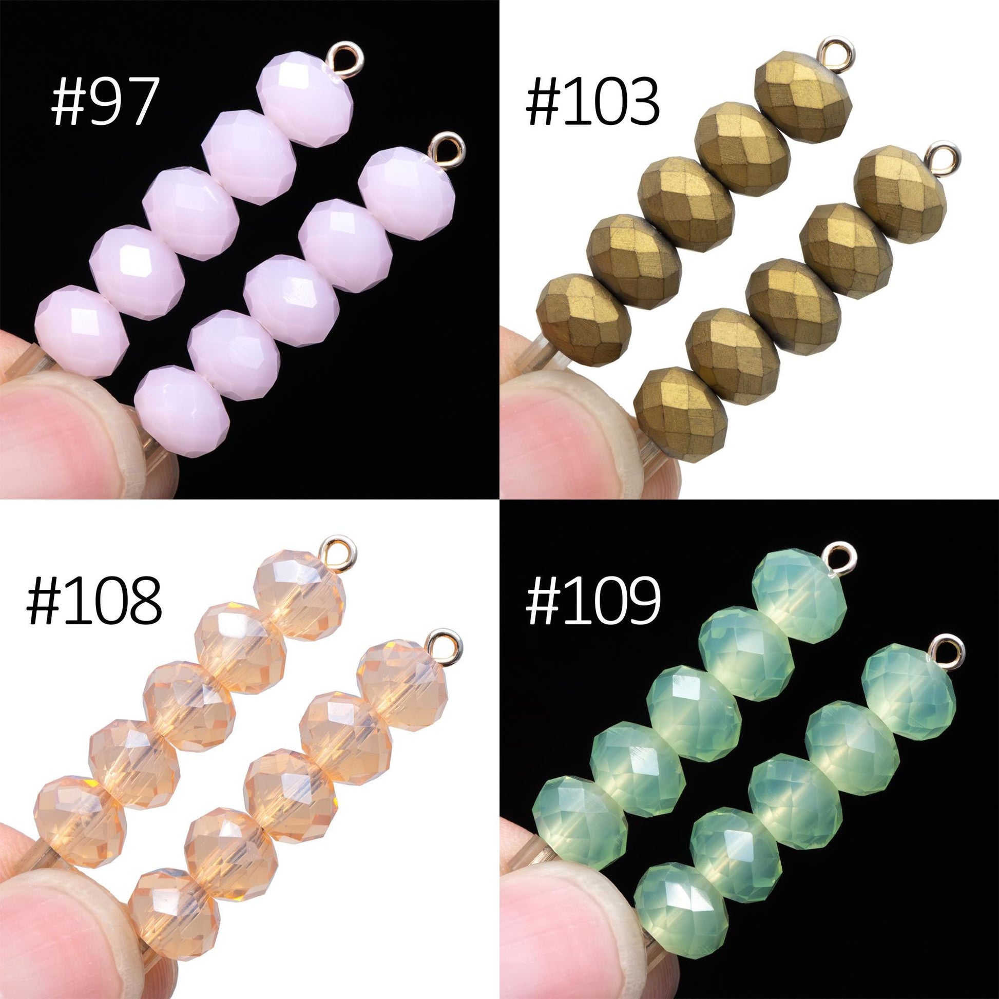 65 beads- Faceted Glass Crystal Rondelle Beads,6x8mm (BZ08)