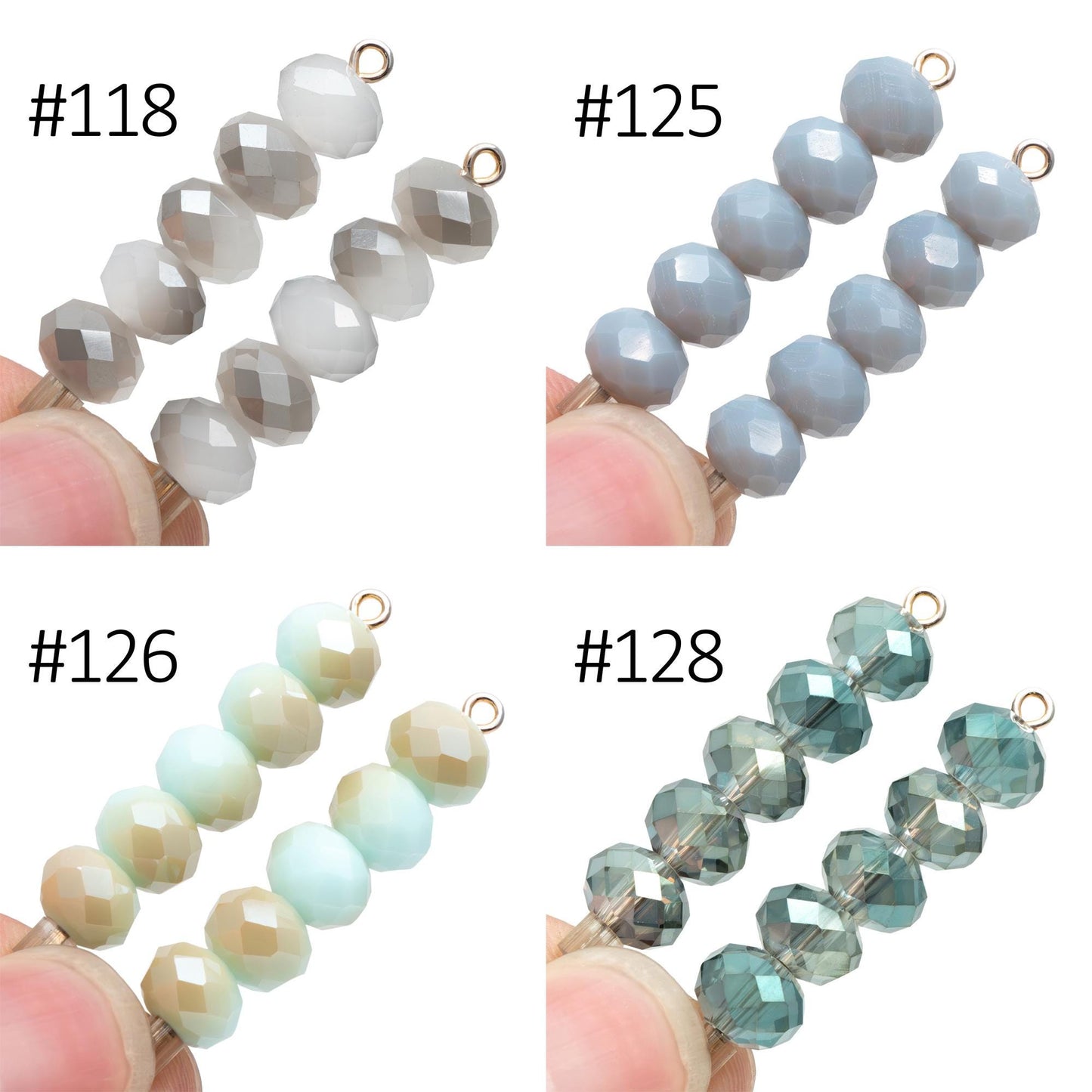 65 beads- Faceted Glass Crystal Rondelle Beads,6x8mm (BZ08)