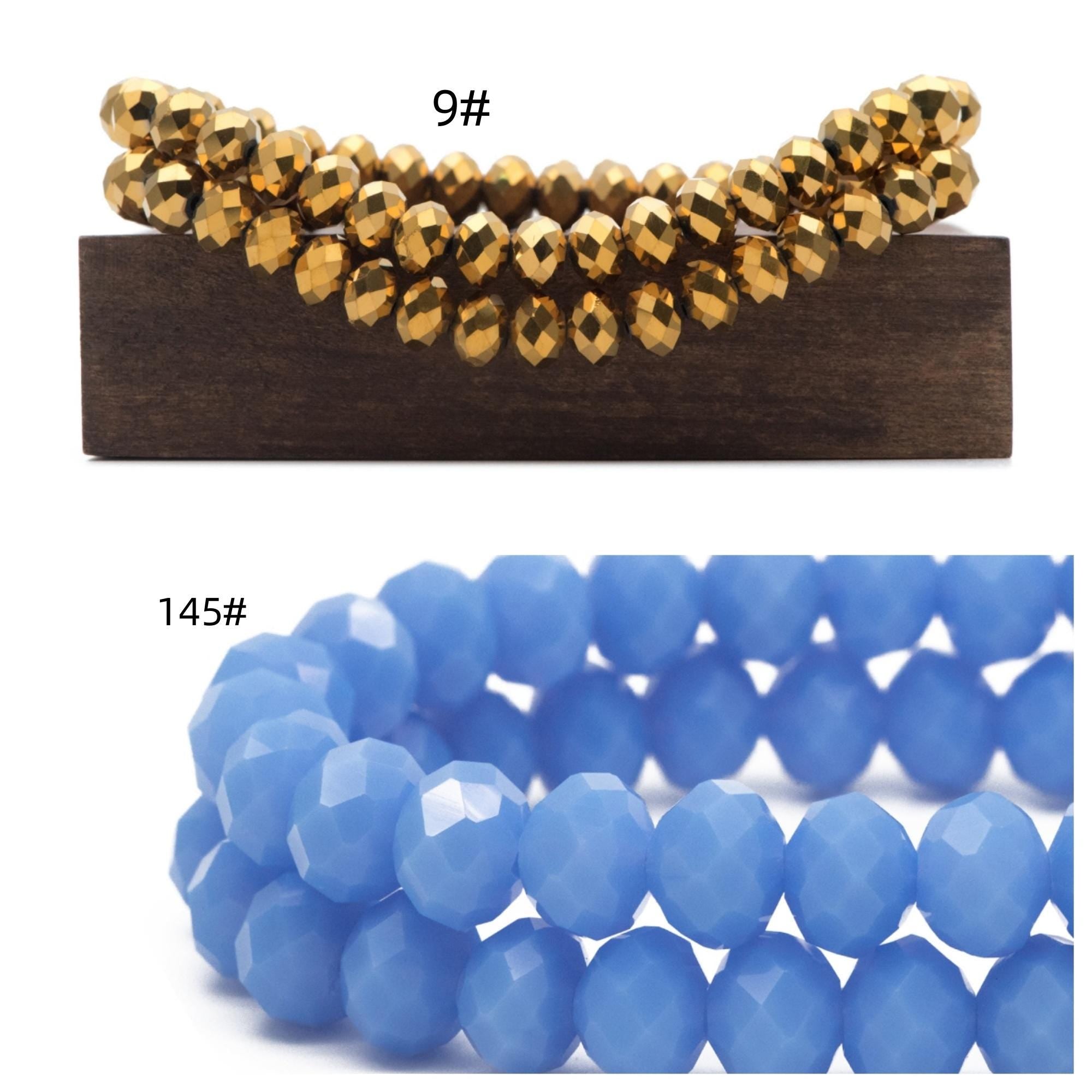 65 beads- Faceted Glass Crystal Rondelle Beads,6x8mm (BZ08)