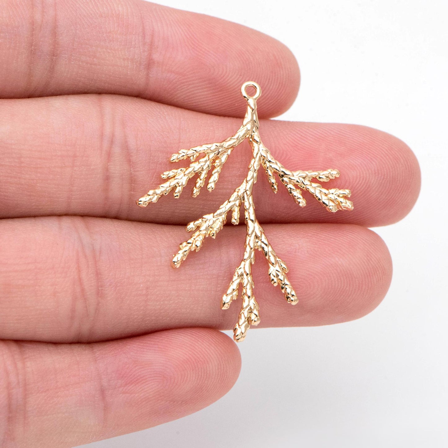 4pcs Gold Branch Charms , Real Gold Plated Brass, Christmas Pendants, Jewelry Making, Diy Material, Jewelry Supplies (GB-2672)