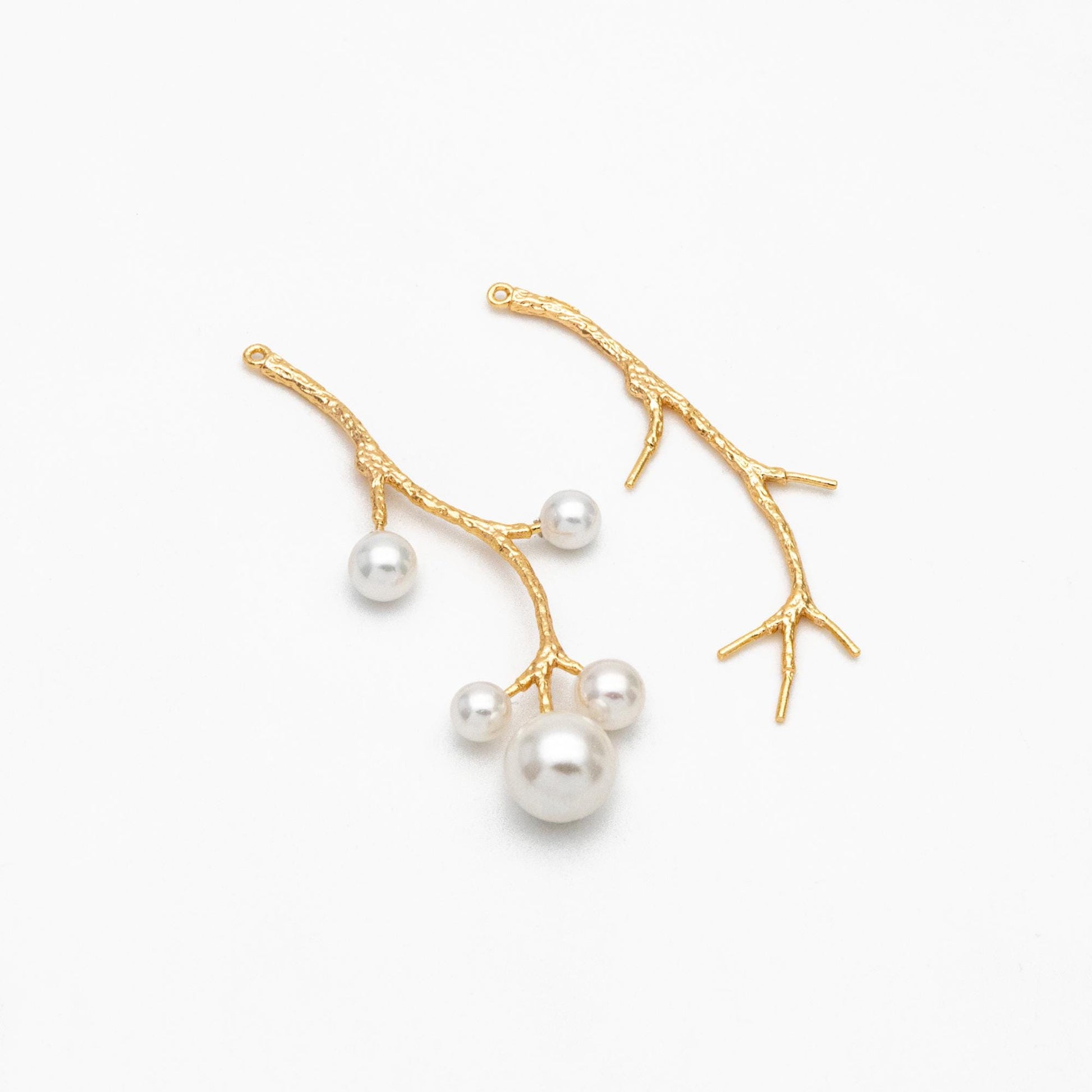 4pcs Gold Branch Charms , Real Gold Plated Brass, Christmas Pendants, Jewelry Making, Diy Material, Jewelry Supplies (GB-2672)