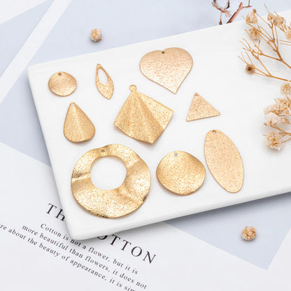 10pcs Gold Geometric Charms, Gold plated Brass Rustic Pendants, Lead Nickel Free (GB-265)
