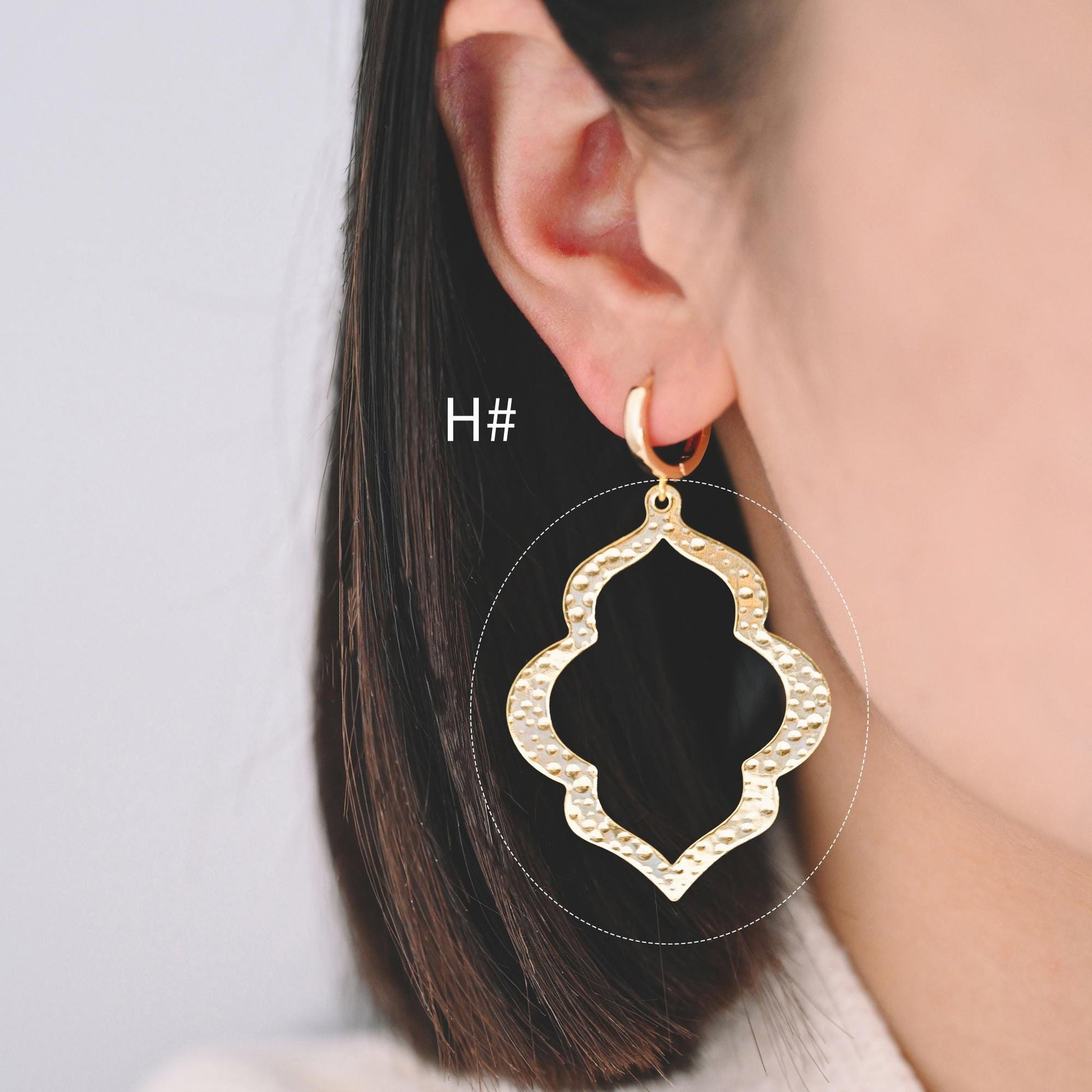 10pcs Gold/ Silver Tone Hammered Geometric Charm, Gold/ Rhodium plated Brass Earring Pendants (GB-1404)